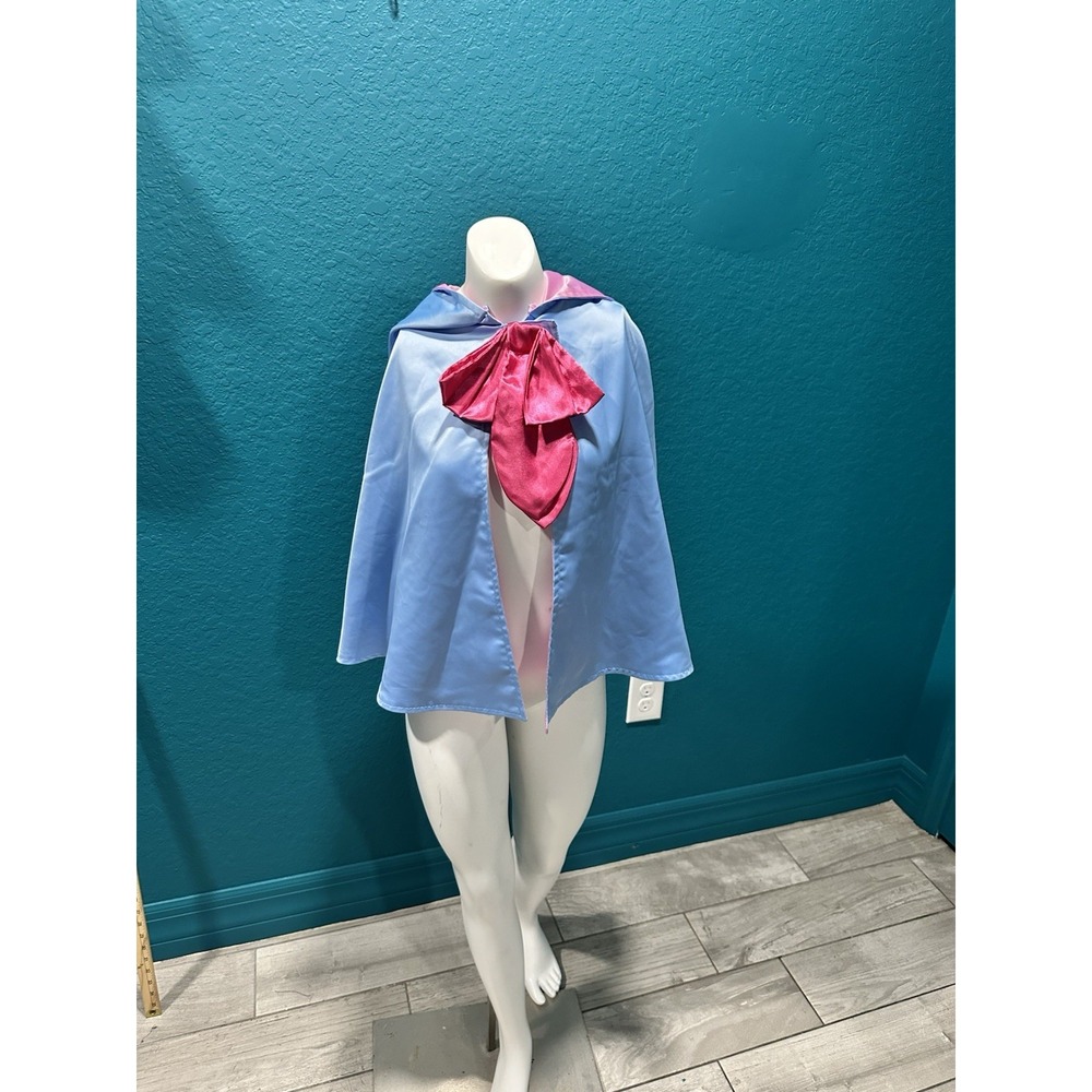 Girls Light Blue Cape with Pink Bow